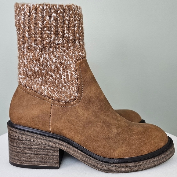 Portland Boot Company Women's Cozy Sweater Knit Bootie Cognac - Picture 6 of 12